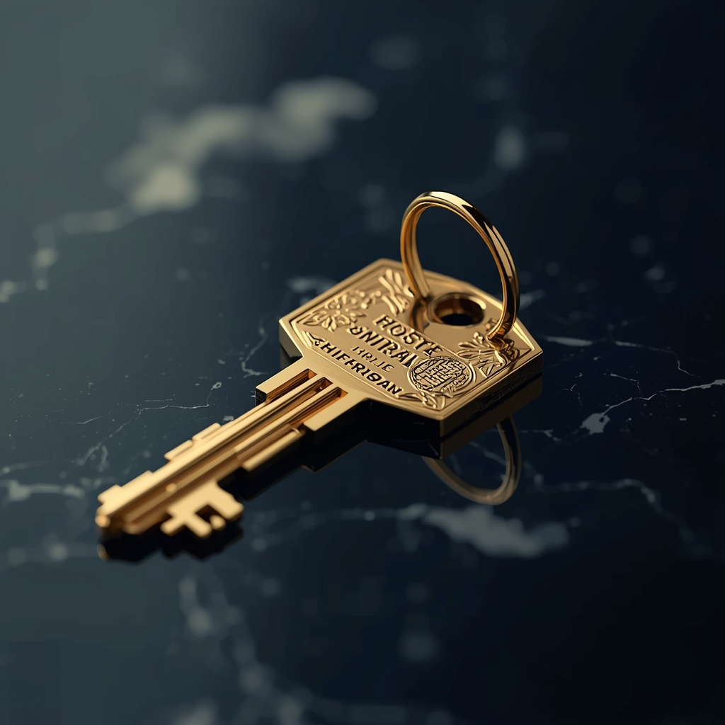 Golden key symbolizing homeownership and mortgage solutions